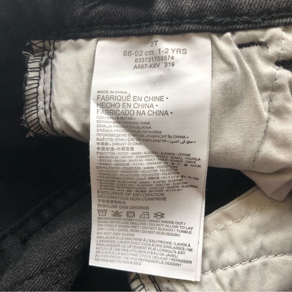 Levi’s Toddlers Black Jeans Denim Pants Girls Size 2T Disney Mickey Mouse Casual - Picture 5 of 16